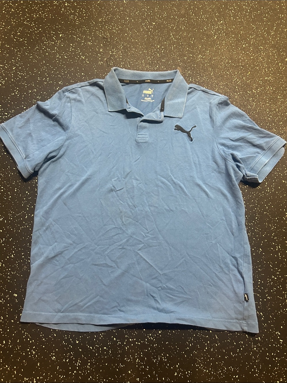 Puma Men's Sky Blue Polo with Black Puma Logo